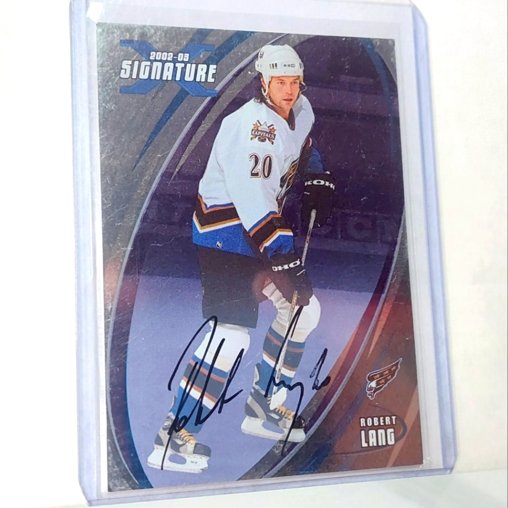 Robert Lang Autograph In The Game BAP X Signature Washington Capitals